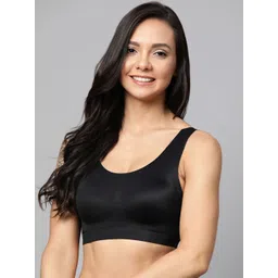 Marks & Spencer Black Solid Non-Wired Lightly Padded Bralette Bra T337180-picture-35