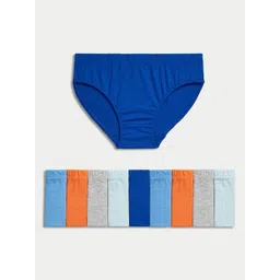 Marks & Spencer Boys Pack Of 10 High Rise Basic BriefsT711441VMULTI/BRIGHTS-picture-55