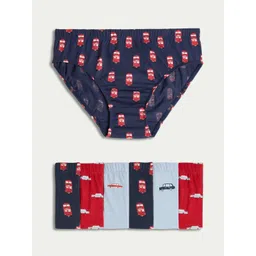 Marks & Spencer Boys Pack Of 7 Pure Cotton Mid Rise Briefs T715827DBLUE MIX-picture-44