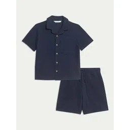 Marks & Spencer Boys Pure Cotton Lapel Collar Night suit-picture-55