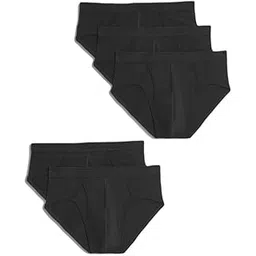 marks & spencer Cool & Fresh™ Mens Cotton Blend Solid Mid Rise Briefs (Pack of 5)-picture-16