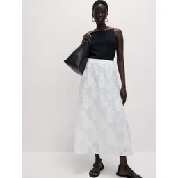 Marks & Spencer Floral Printed Jacquard A-Line Midi Skirt-picture-15