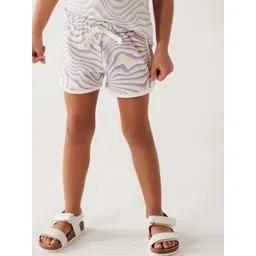 Marks & Spencer Girls Abstract Printed High-Rise Pure Cotton Shorts-picture-12