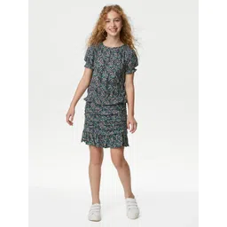 Marks & Spencer Girls Floral Print Puff Sleeves Regular Top-picture-26