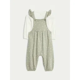 Marks & Spencer Girls Floral Printed Ankle Length Dungarees-picture-24