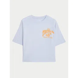 Marks & Spencer Girls Graphic Printed Round Neck Cotton T-shirt-picture-32
