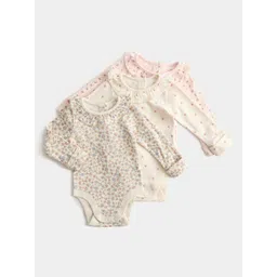 Marks & Spencer Girls Pack Of 3 Printed Cotton Bodysuits-picture-41