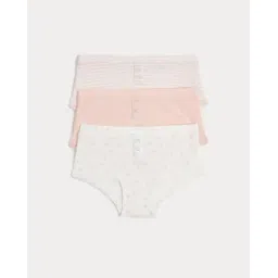marks & spencer Girls Pack of 3 Printed Cotton Boyshorts-picture-11