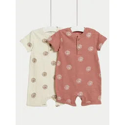Marks & Spencer Kids Pack Of 2 Printed Pure Cotton Rompers-picture-34