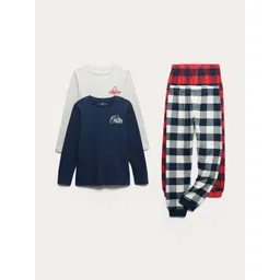 Marks & Spencer Kids Pack of 2 Pure Cotton Printed Night suit-picture-23