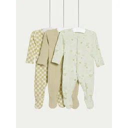Marks & Spencer Kids Pack of 3 Printed Sleepsuit-picture-32
