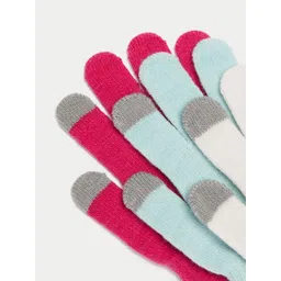 Marks & Spencer Kids Pack of 3 Solid Winter Gloves-picture-12