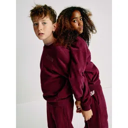 Marks & Spencer Kids Typography Printed Round Neck Pullover Oversized Sweatshirt-picture-22