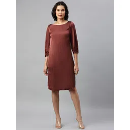 Marks & Spencer Maroon A-Line Dress-picture-33