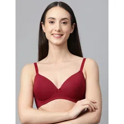 Marks & Spencer Maroon Solid Bra Lightly Padded-picture-45