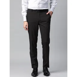 Marks & Spencer Men Black Solid Formal Trousers-picture-15