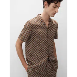 Marks & Spencer Men Geometric Printed Cuban Collar Cotton Casual Shirt-picture-25