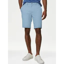 Marks & Spencer Men Mid-Rise Linen Cotton Shorts-picture-17