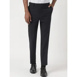 Marks & Spencer Men Mid Rise Plain Slim Fit Formal Trousers-picture-17