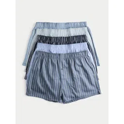 Marks & Spencer Men Pack Of 5 Striped Pure Cotton Boxers-picture-23