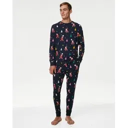 marks & spencer Men Printed Pyjamas & T-Shirt Set-picture-14