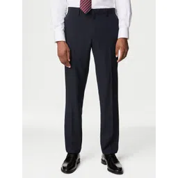 Marks & Spencer Men Slim Fit Mid-Rise Formal Trousers-picture-14