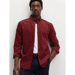 Marks & Spencer Men Solid Button-Down Collar Pure Cotton Casual Shirt-picture-33