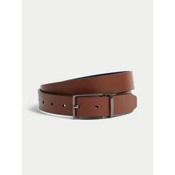 Marks & Spencer Men Solid Leather Tang Reversible Casual Belt-picture-22