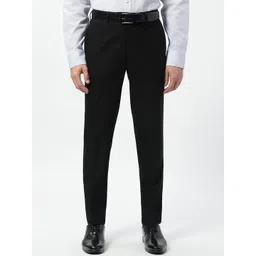 Marks & Spencer Men Solid Mid-Rise Regular Fit Formal Trousers-picture-13