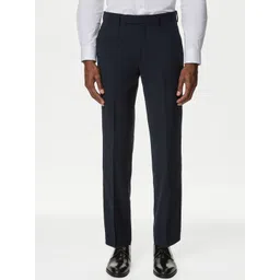 Marks & Spencer Men Solid Mid-Rise Tapered Fit Formal Trousers-picture-18