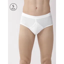 Marks & Spencer Men White Solid Pack Of 5 Briefs T146901V-picture-28