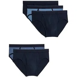 marks & spencer Men's Cotton Blend High Rise Modern Regular Solid Brief (Pack of 5)-picture-35