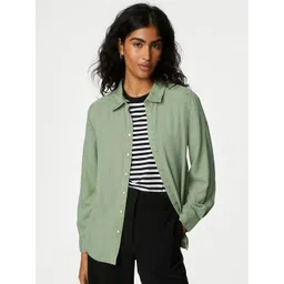 Marks & Spencer Spread Collar Lyocell Casual Shirt-picture-33