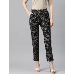 Marks & Spencer Women Abstract Printed High-Rise Cropped Trousers-picture-24