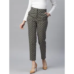 Marks & Spencer Women Black Printed High-Rise Trousers-picture-17