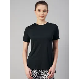 Marks & Spencer Women Black Solid T-shirt with Back Panel Detail-picture-28