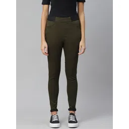 Marks & Spencer Women Green Solid Jeggings-picture-39
