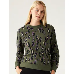 Marks & Spencer Women Olive Green Printed Sweatshirt-picture-40