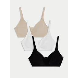 Marks & Spencer Women Pack of 3 Full Coverage Non-Wired and Non Padded Bra-picture-16