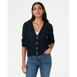 marks & spencer Women Pointelle Knit V-Neck Cardigan-picture-24