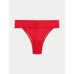 Marks & Spencer Women Red Animal Print Lace Miami Knickers-picture-23