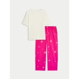 Marks & Spencer Women Round Neck Short Sleeves T-shirt & Pyjamas Night suit-picture-30