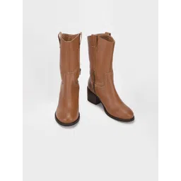 Marks & Spencer Women Round Toe Block Heel Winter Boots-picture-40