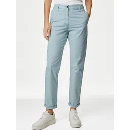 Marks & Spencer Women Slim Fit High-Rise Chinos Trousers-picture-17