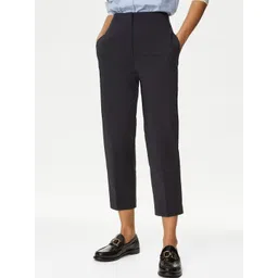 Marks & Spencer Women Slim Fit High-Rise Cropped Trousers-picture-18