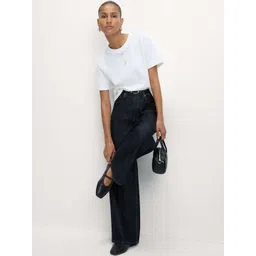 Marks & Spencer Women Solid Round Neck Pure Cotton T-shirt-picture-33