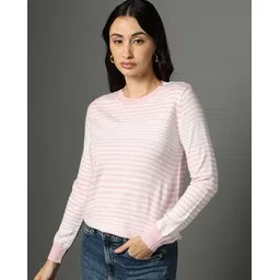 marks & spencer Women Striped Round-Neck Sweater-picture-28