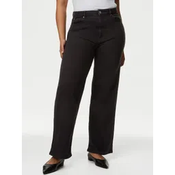 Marks & Spencer Women Wide Leg High-Rise Clean Look Stretchable Jeans-picture-28