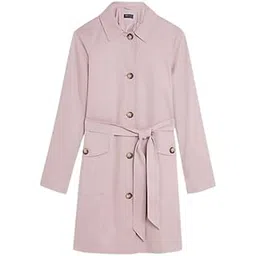 marks & spencer Women's Cotton Blend Belted Mid Thigh Trench Coat-picture-18