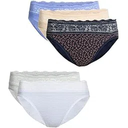 marks & spencer Womens Cotton Blend Printed High Rise High Leg Knicker (Pack of 5)-picture-17